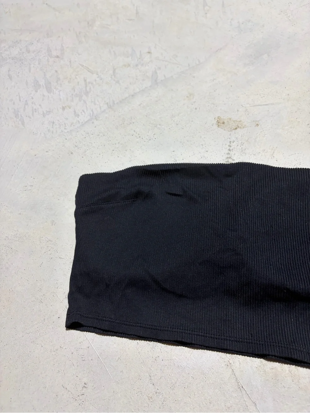 Aerie Black Ribbed swim Bandeau Top large